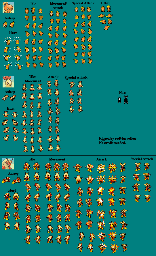 Pokémon Mystery Dungeon: Explorers of Time / Darkness - Torchic, Combusken & Blaziken