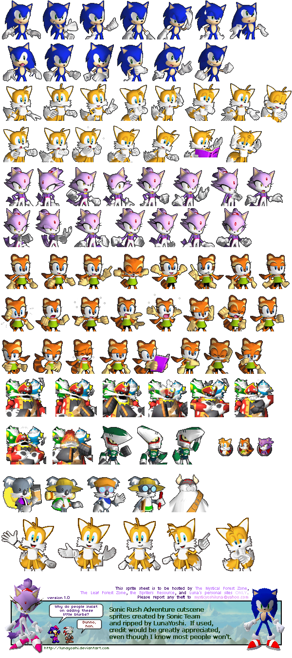 Sonic Rush Adventure - Cutscene Characters