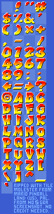 Mario Pinball Land / Super Mario Ball - Font & Numbers