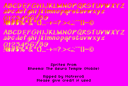 Bheema: The Asura Temple - Fonts