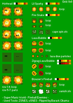 Super Mario World - Fireball Enemies