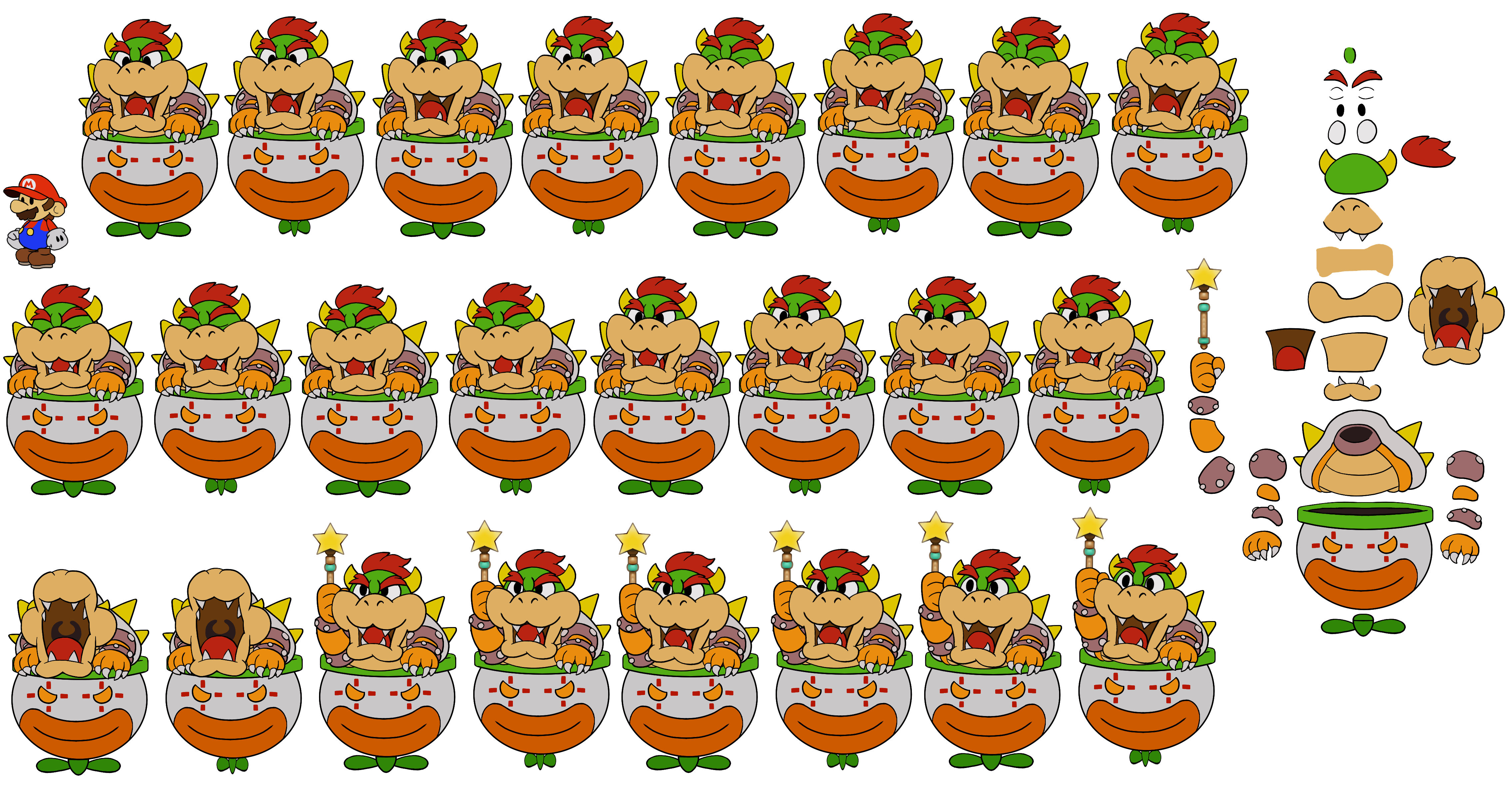 Paper Mario Customs - Bowser and Clown Car (Paper Mario 64) (Paper Mario-Style)