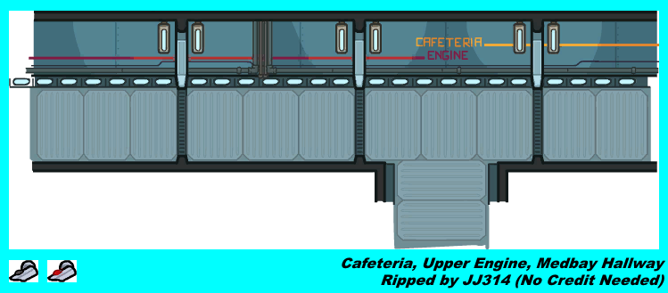 Among Us - The Skeld: Cafeteria, Upper Engine, Medbay Hallway
