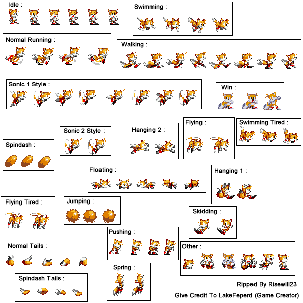 Sonic Advance Tails Sprites