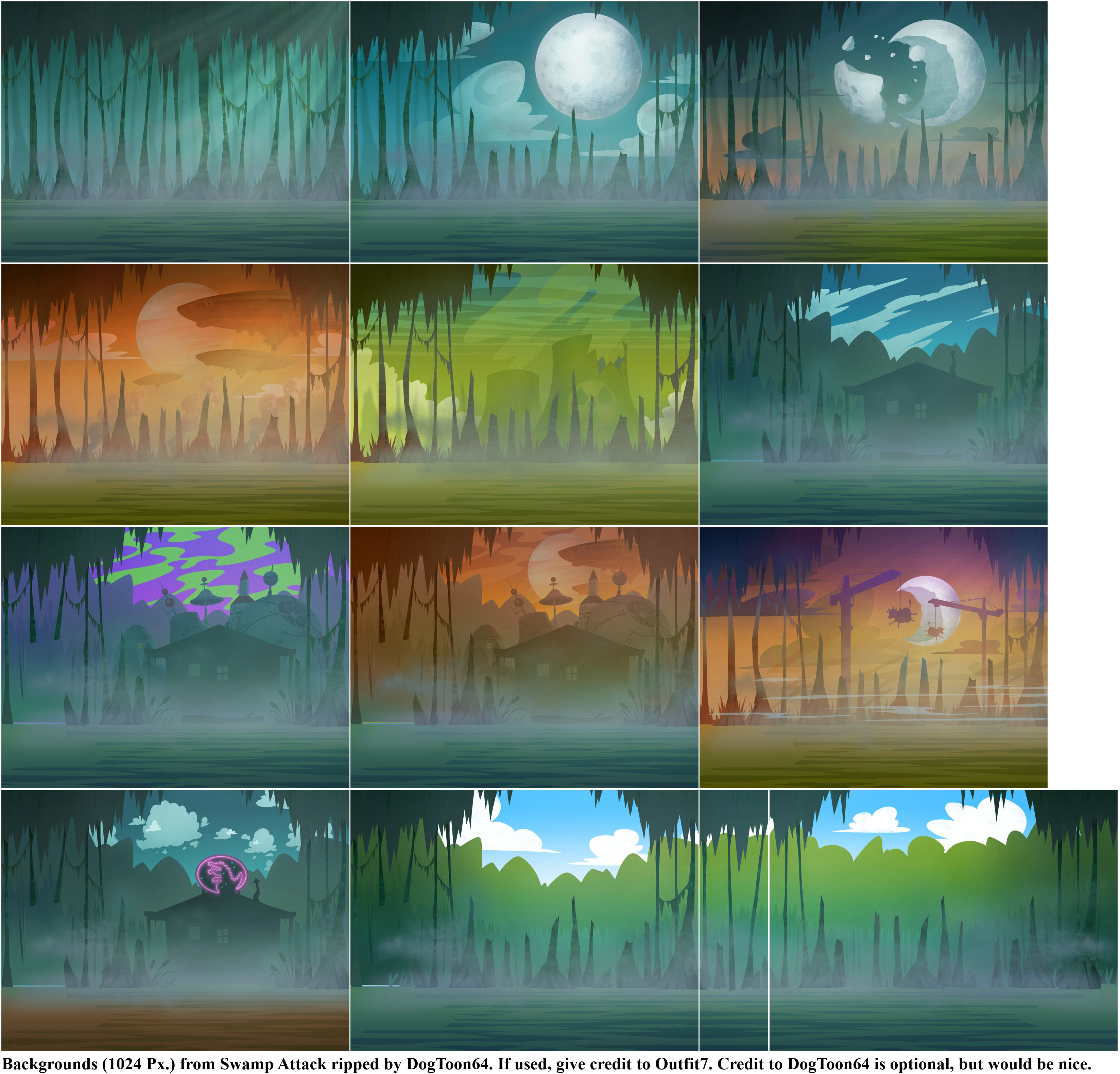 Swamp Attack - Backgrounds (1024 Px.)