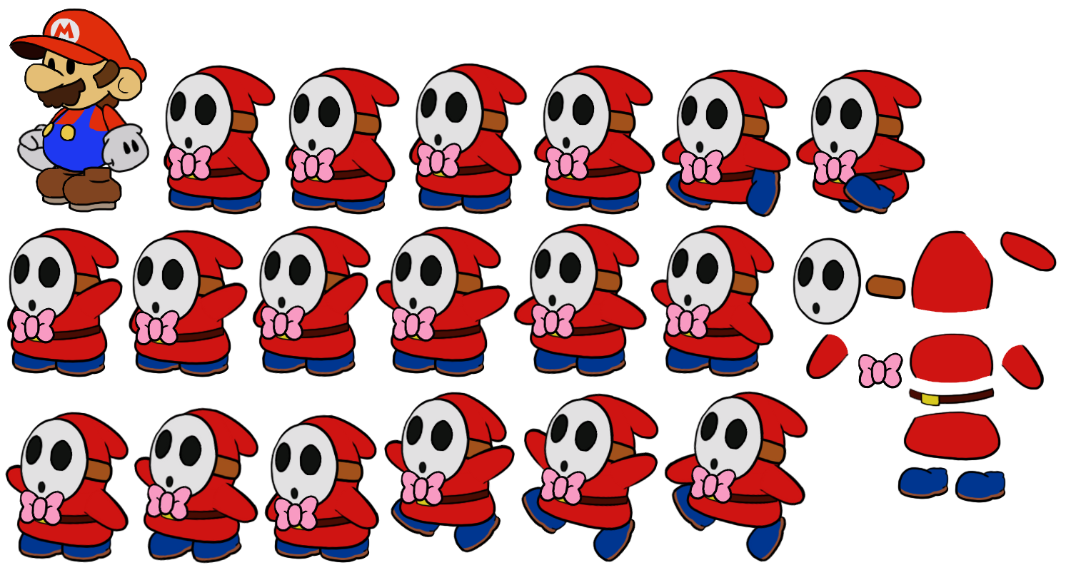 Paper Mario Customs - Emcee Shy Guy (Paper Mario-Style, Modern)