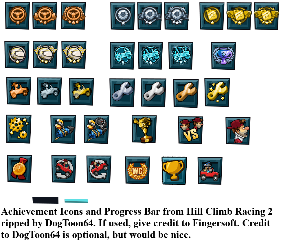 Achievement Icons and Progress Bar