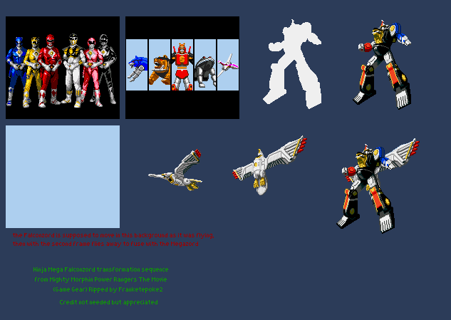 Ninja Mega Falconzord's Transformation Sequence