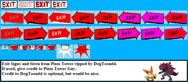 Pizza Tower - Exit Signs and Siren