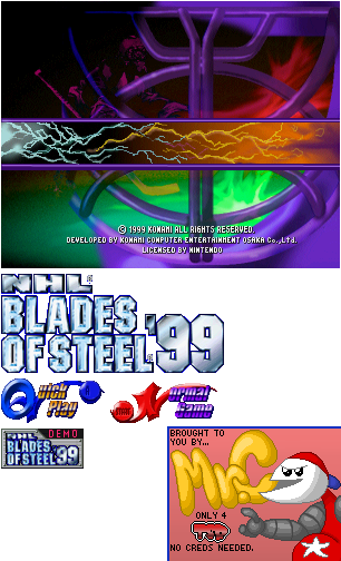 NHL Blades of Steel '99 - Title Screen