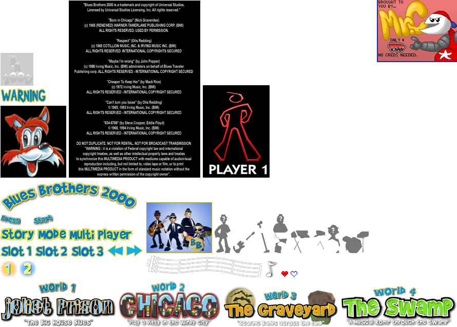 Blues Brothers 2000 - Logos and Main Menu Graphics