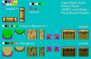 Super Mario World - Forest Tileset