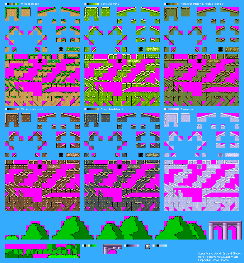 Super Mario World - Ground Tileset