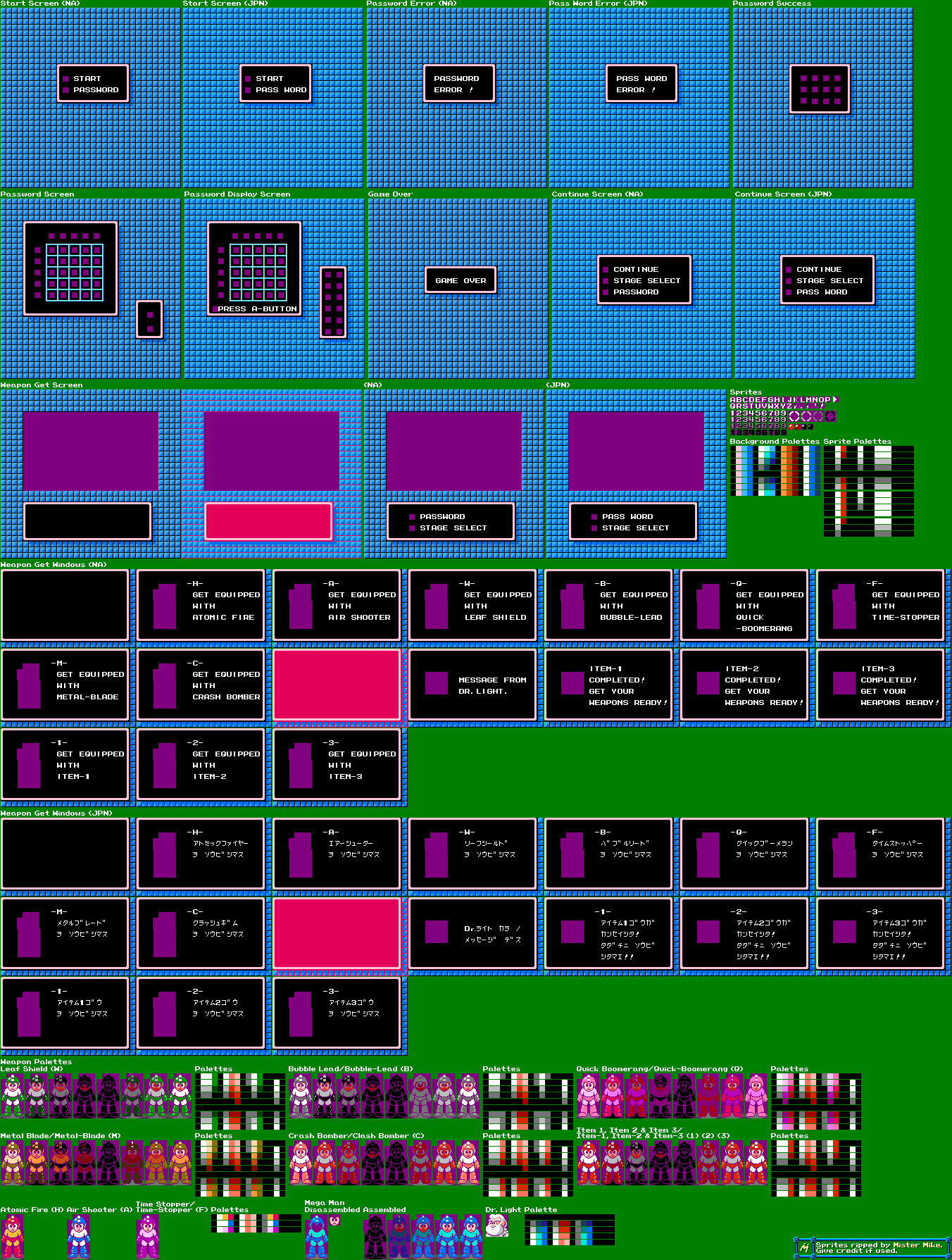 Mega Man 2 - Menus