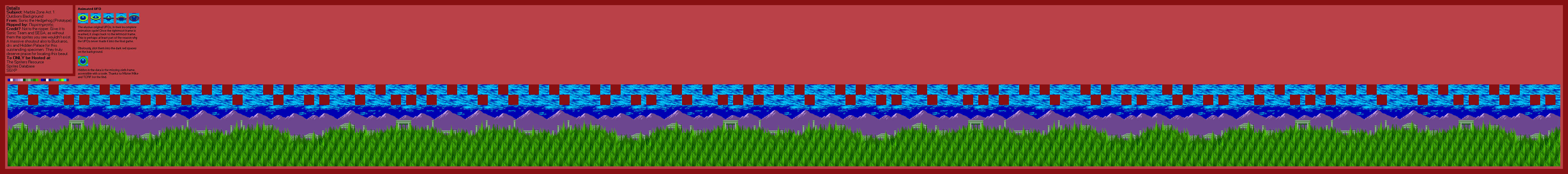 Sonic the Hedgehog (Prototype) - Marble Zone Act. 1 (Outdoors)