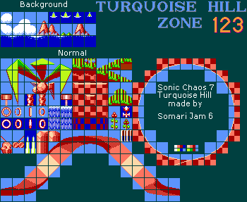 Sonic the Hedgehog Customs - Turquoise Hill Zone Tileset (Somari-Style)