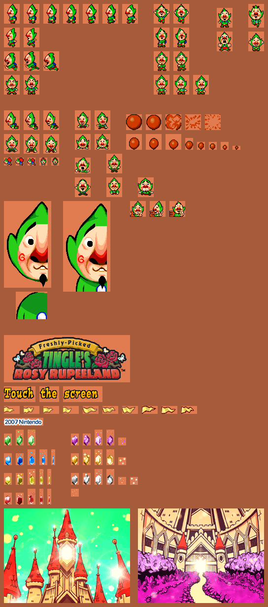 Freshly-Picked Tingle's Rosy Rupeeland - Title Screen