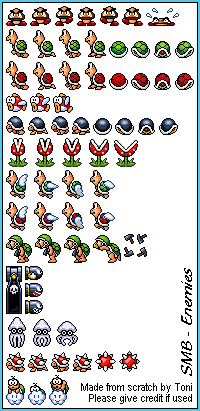 Mario Customs - Super Mario Bros 1 Enemies