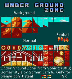 Sonic the Hedgehog Customs - Underground Zone Tileset (Somari-Style)