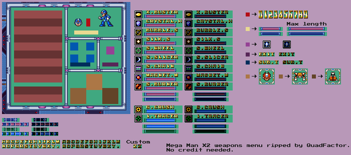 Mega Man X2 - Weapons Menu