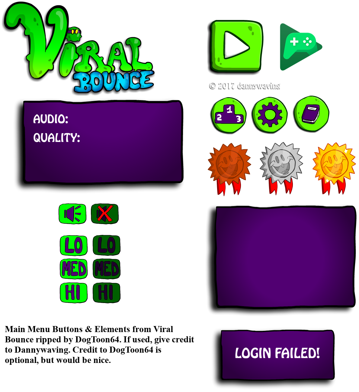 Viral Bounce - Main Menu Buttons & Elements
