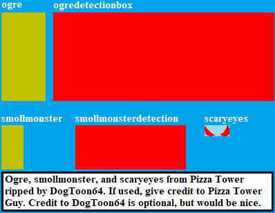 Pizza Tower - ogre, smollmonster, & scaryeyes