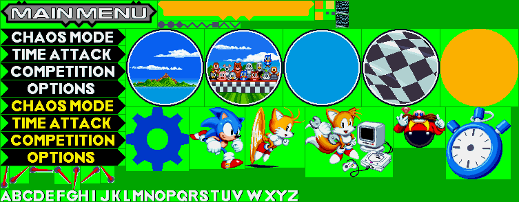 Sonic Chaos (Fan Game) - Main Menu (Unused)
