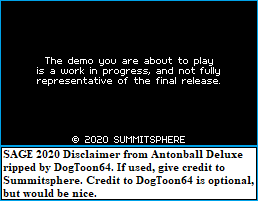 Antonball Deluxe - SAGE 2020 Disclaimer
