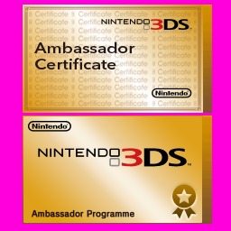 Nintendo 3DS Ambassador Certificate - Home Menu Banner