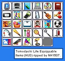Tomodachi Life - Equippable Items (HUD)