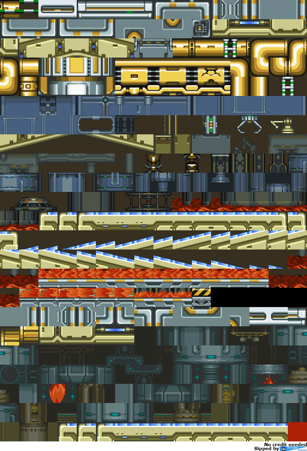 Mega Man X - Flame Mammoth Tileset