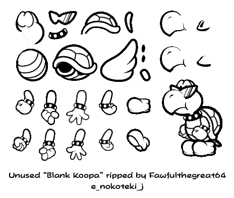 Super Paper Mario - Blank Koopa