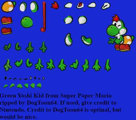 Super Paper Mario - Yoshi Kid (Green)