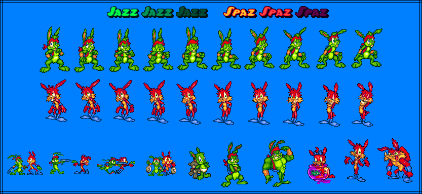 Jazz Jackrabbit 2 / The Secret Files - Character Select (Prototype)