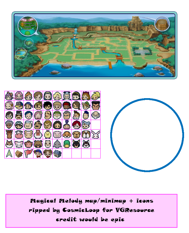 Harvest Moon: Magical Melody - Map, Minimap + Map Icons