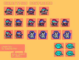 Friday Night Funkin' Customs - Christmas Boyfriend (Mega Man NES-Style)