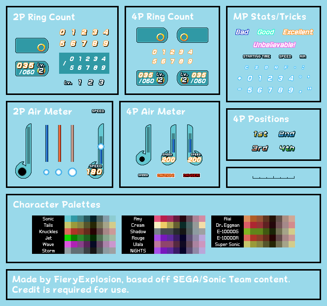Sonic the Hedgehog Customs - Sonic Riders Multiplayer HUD