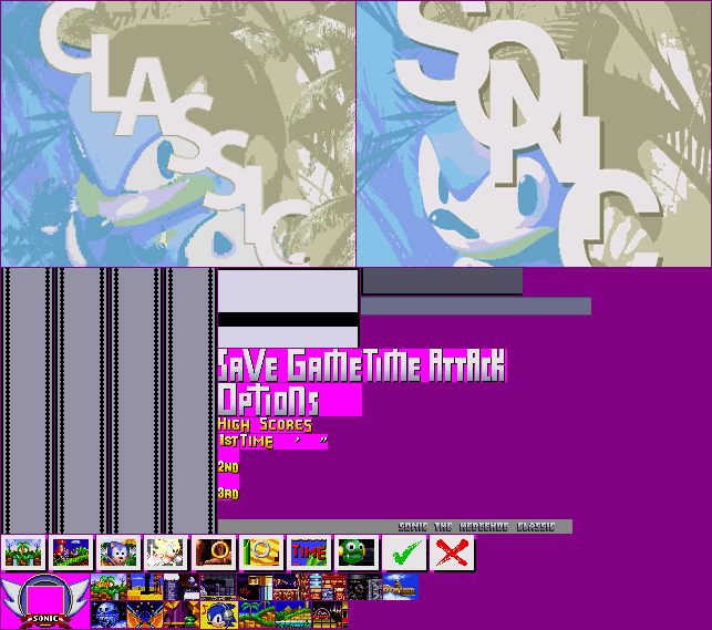 Sonic Classic - Menus + Level Select