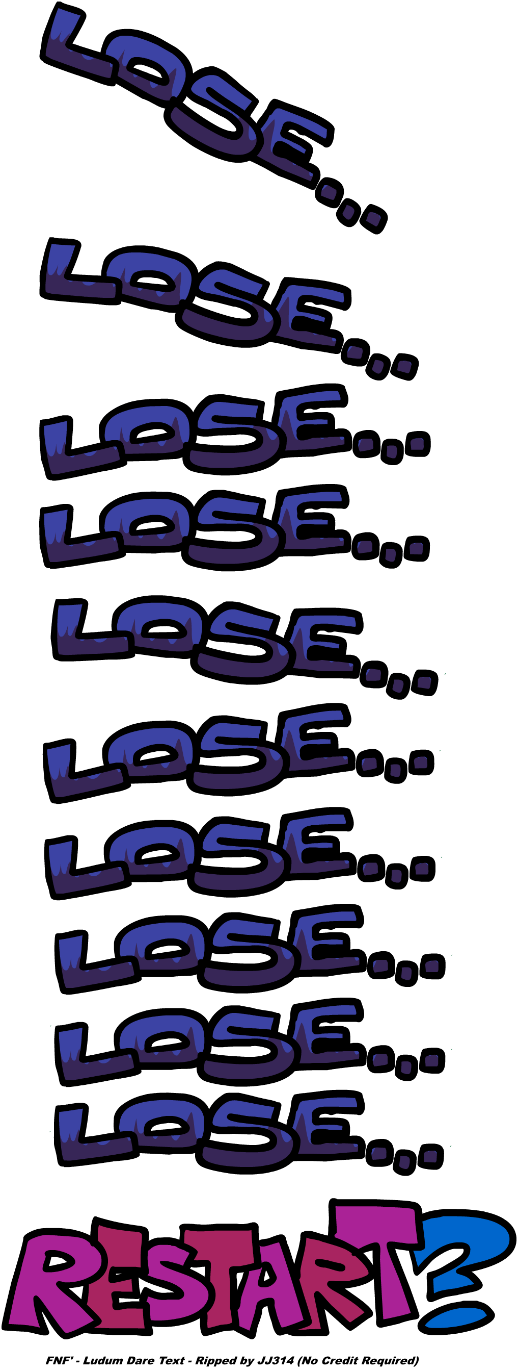 Friday Night Funkin' - Lose and Restart Text (Ludum Dare Ver.)