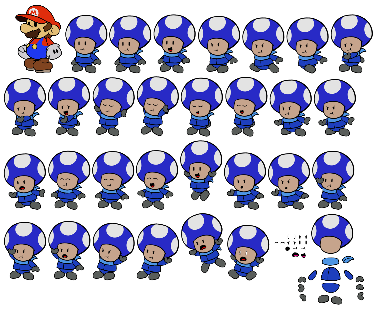 Paper Mario Customs - Rescue V Blue (Paper Mario-Style)