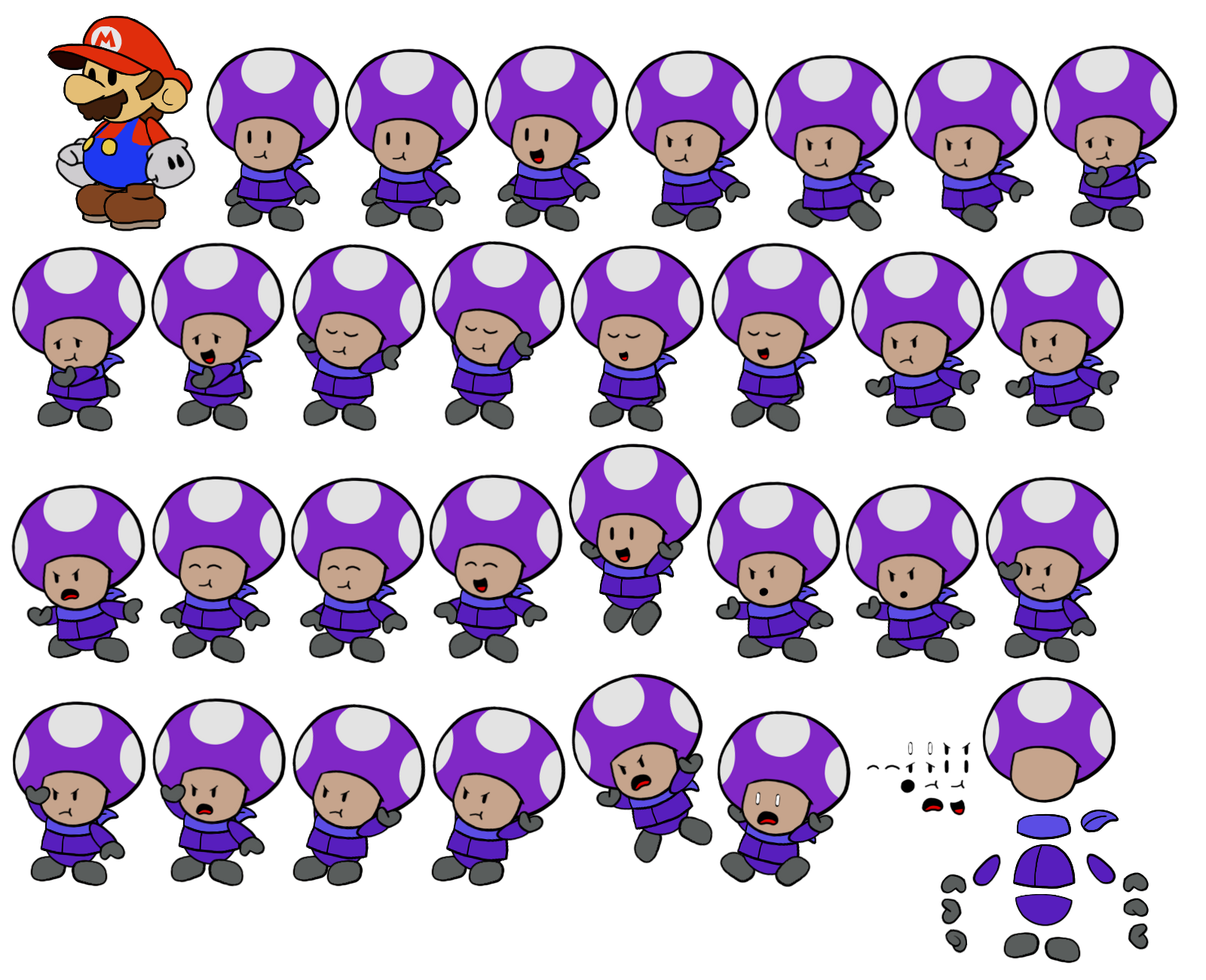 Paper Mario Customs - Rescue V Purple (Paper Mario-Style)