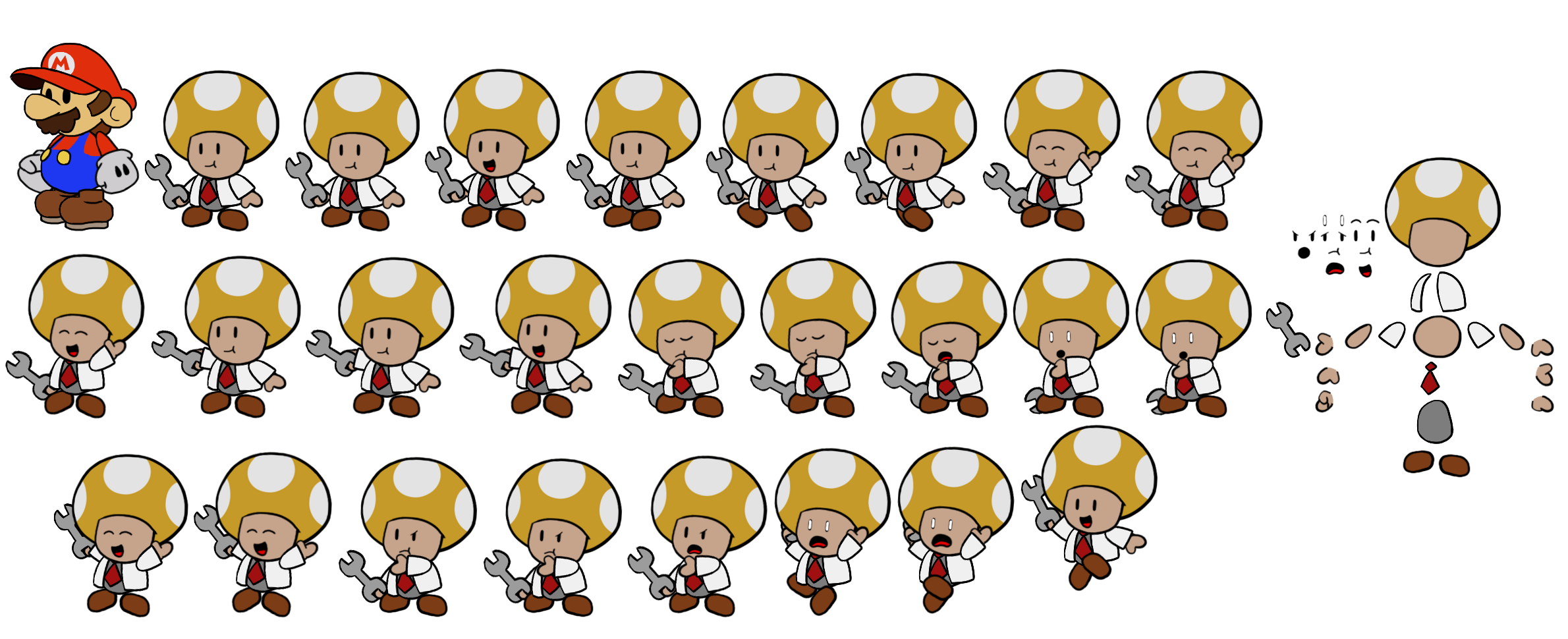 Paper Mario Toad Sprites