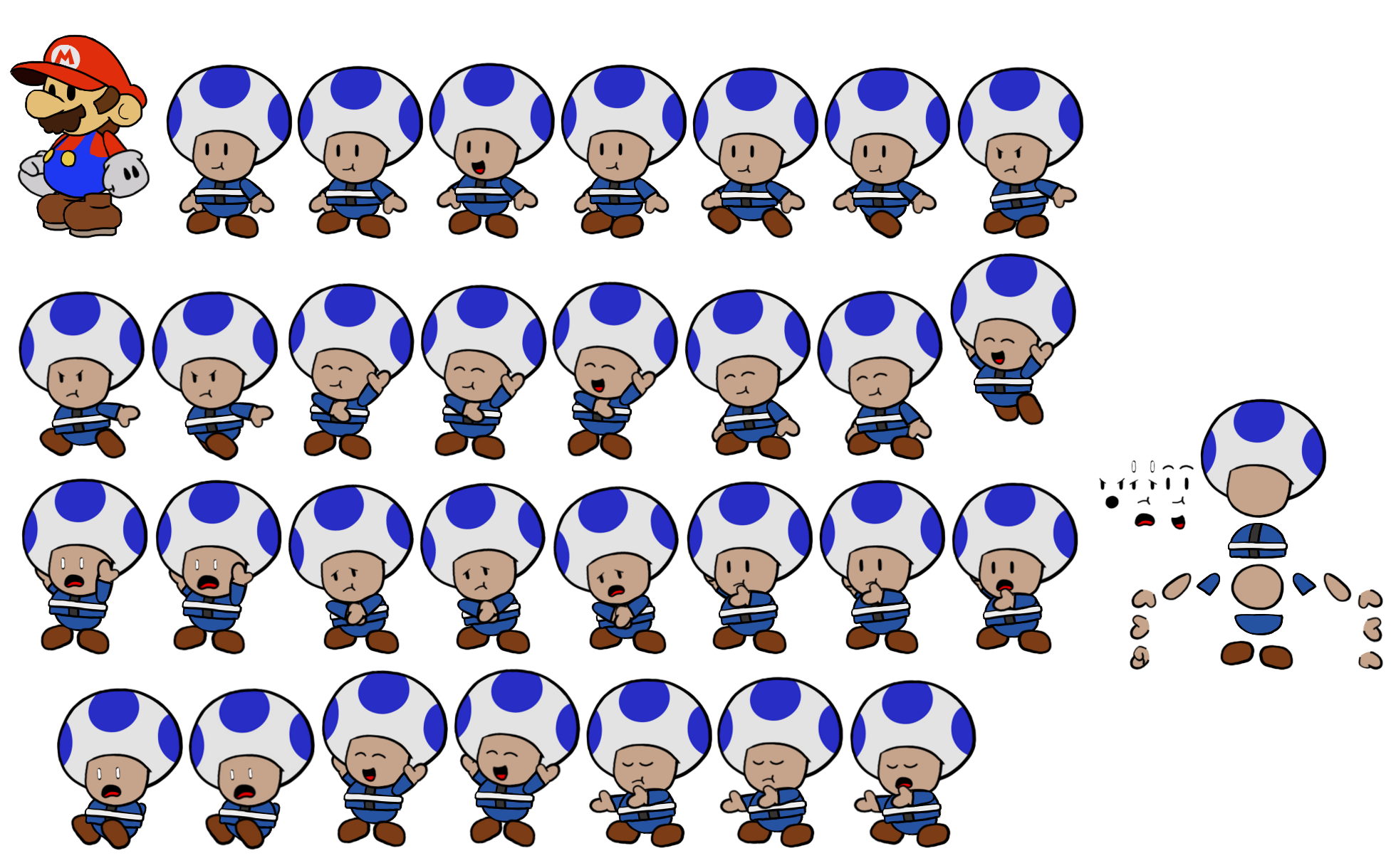 Custom / Edited - Paper Mario Customs - Ninja Toad (Paper Mario-Style