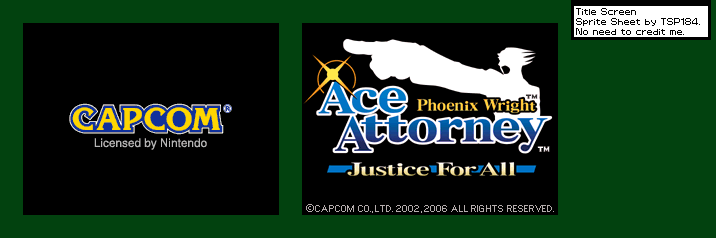 Phoenix Wright: Ace Attorney: Justice for All - Title Screen