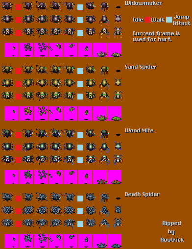 Widowmaker & Sand Spider & Wood Mite & Death Spider