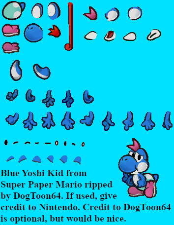 Super Paper Mario - Yoshi Kid (Blue)