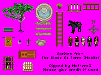 The Blade of Zorro - Non-Playable Characters & Objects