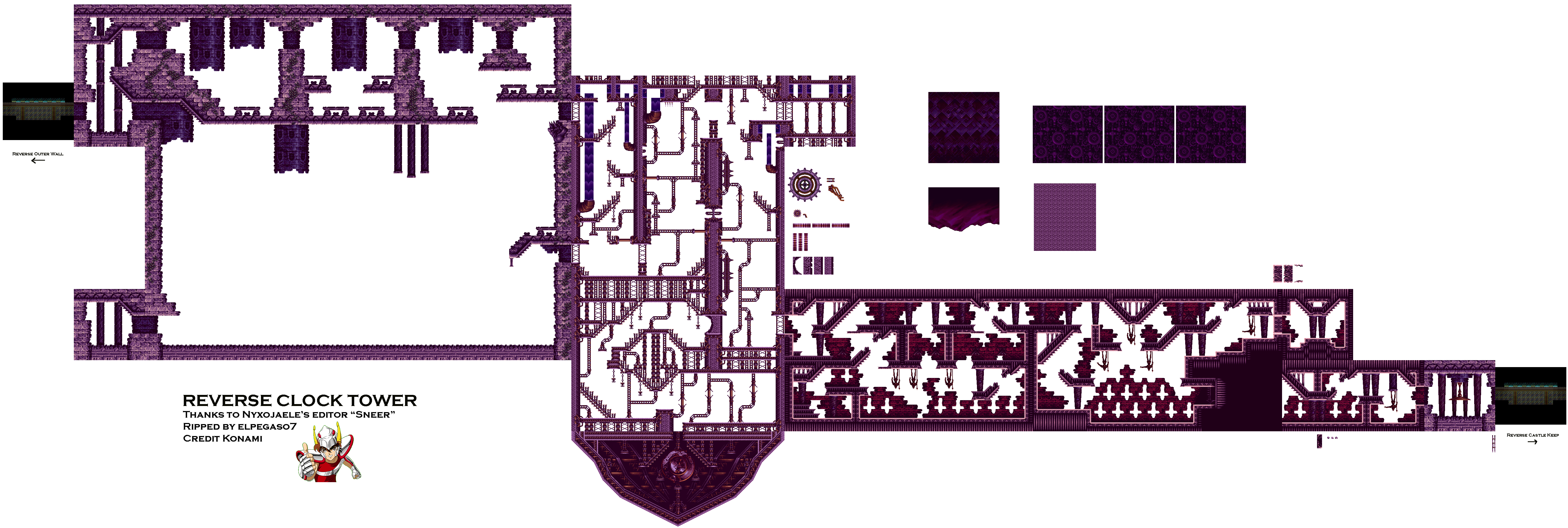 Castlevania: Symphony of the Night - Reverse Clock Tower Transparent Map