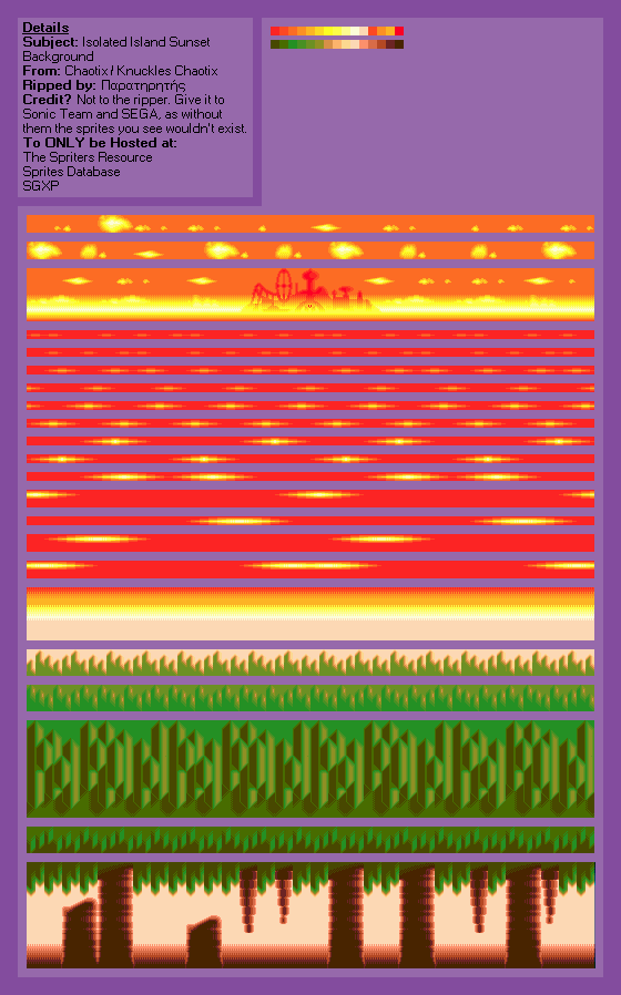 Knuckles' Chaotix (32X) - Isolated Island (Sunset)