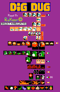 Dig Dug (JPN) - General Sprites